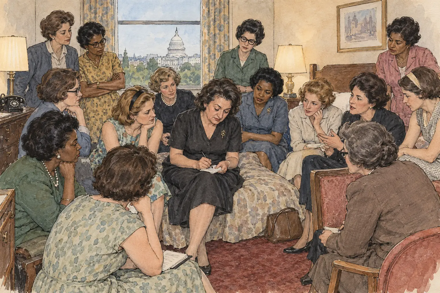 NOW was founded in June 1966 by a group of women, including Betty Friedan, who first met in a Washington hotel room during a conference on the status of women.