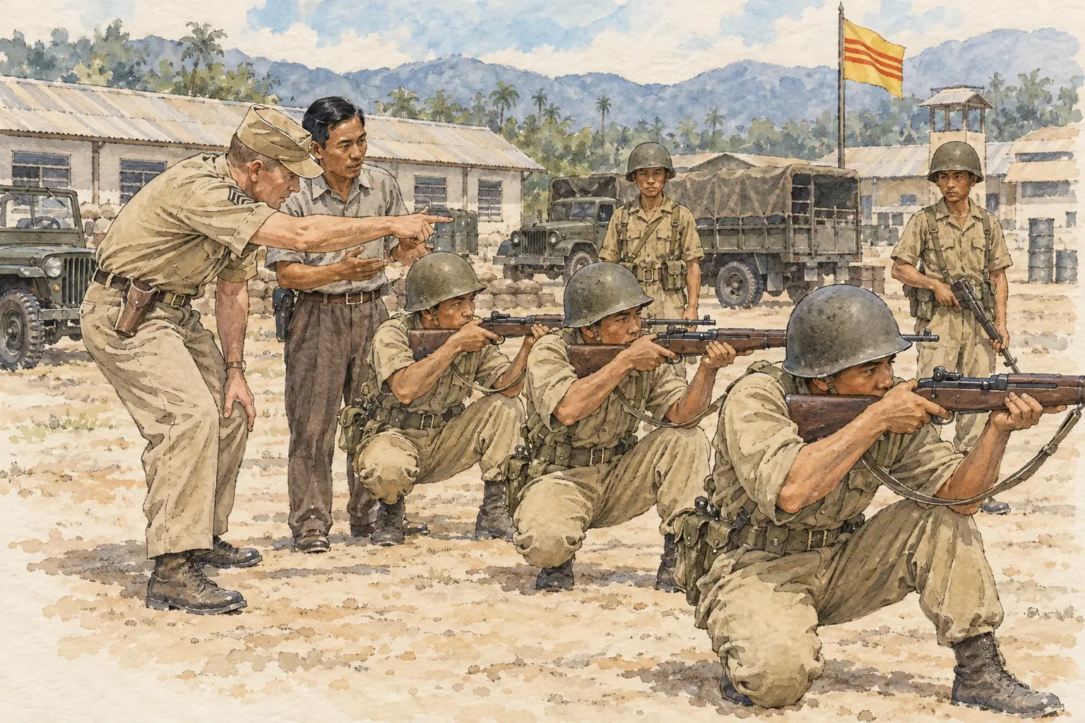 From 1955 American advisers trained South Vietnam's new army, and by 1960 there were about 900 of them.