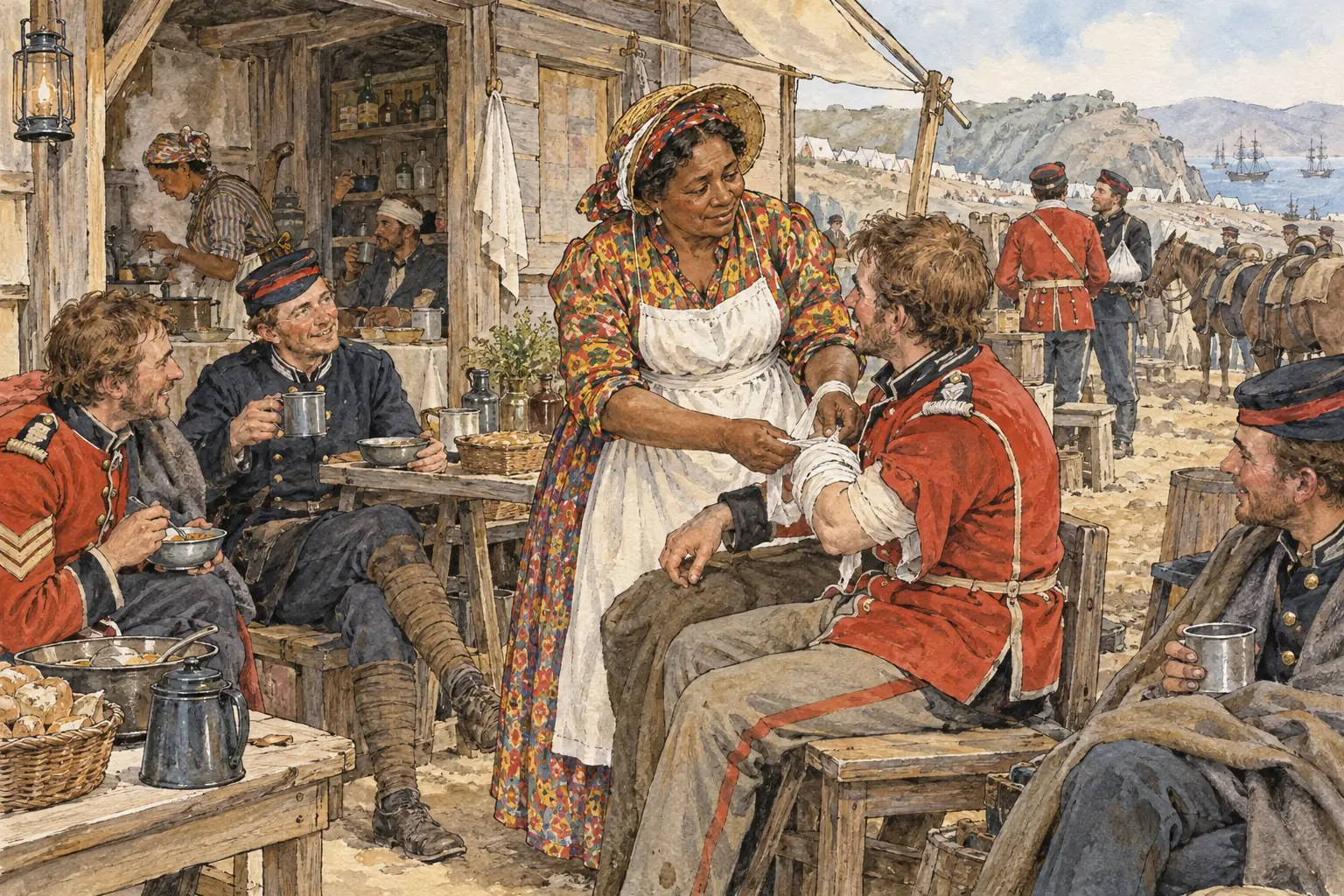 Mary Seacole paid her own way to the Crimea and set up the British Hotel, a rest house, clinic and store near the battlefield.