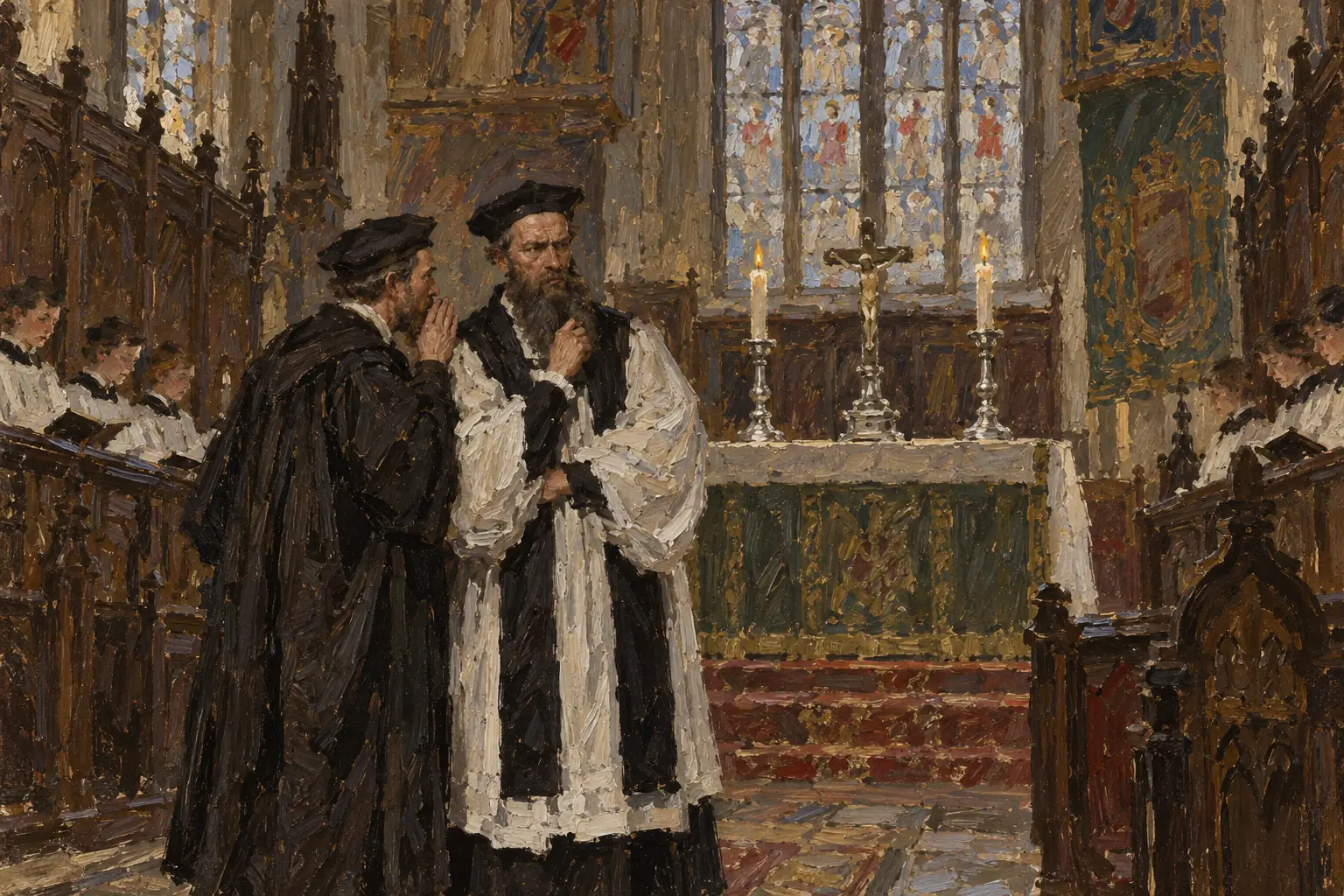 Elizabeth favoured crucifixes in churches, which Puritans condemned as idolatrous