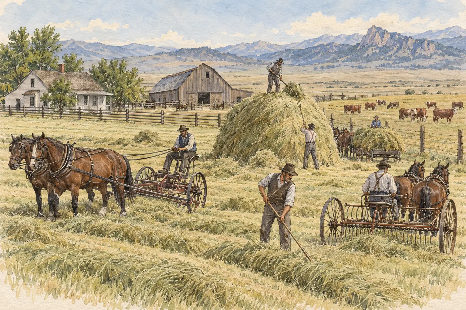 After the disaster, ranchers fenced smaller pastures and stored hay to feed their cattle through the winter.