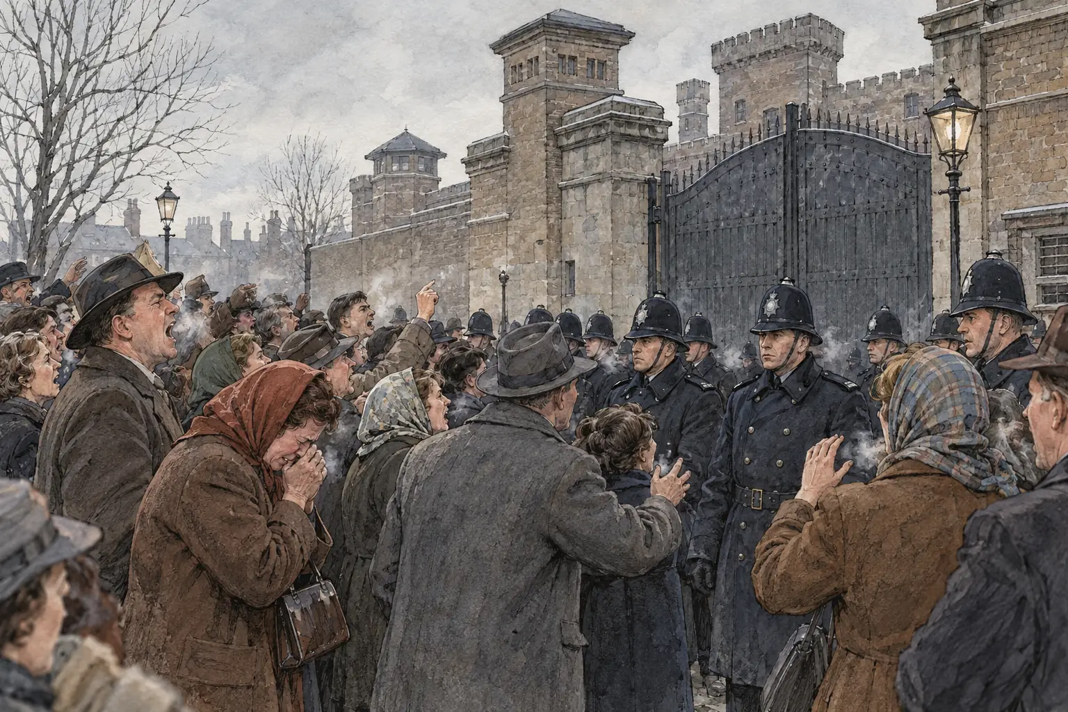 Crowds protested outside Wandsworth Prison on the morning of Bentley's hanging on 28 January 1953, and the case became a rallying point for the campaign to abolish the death penalty.