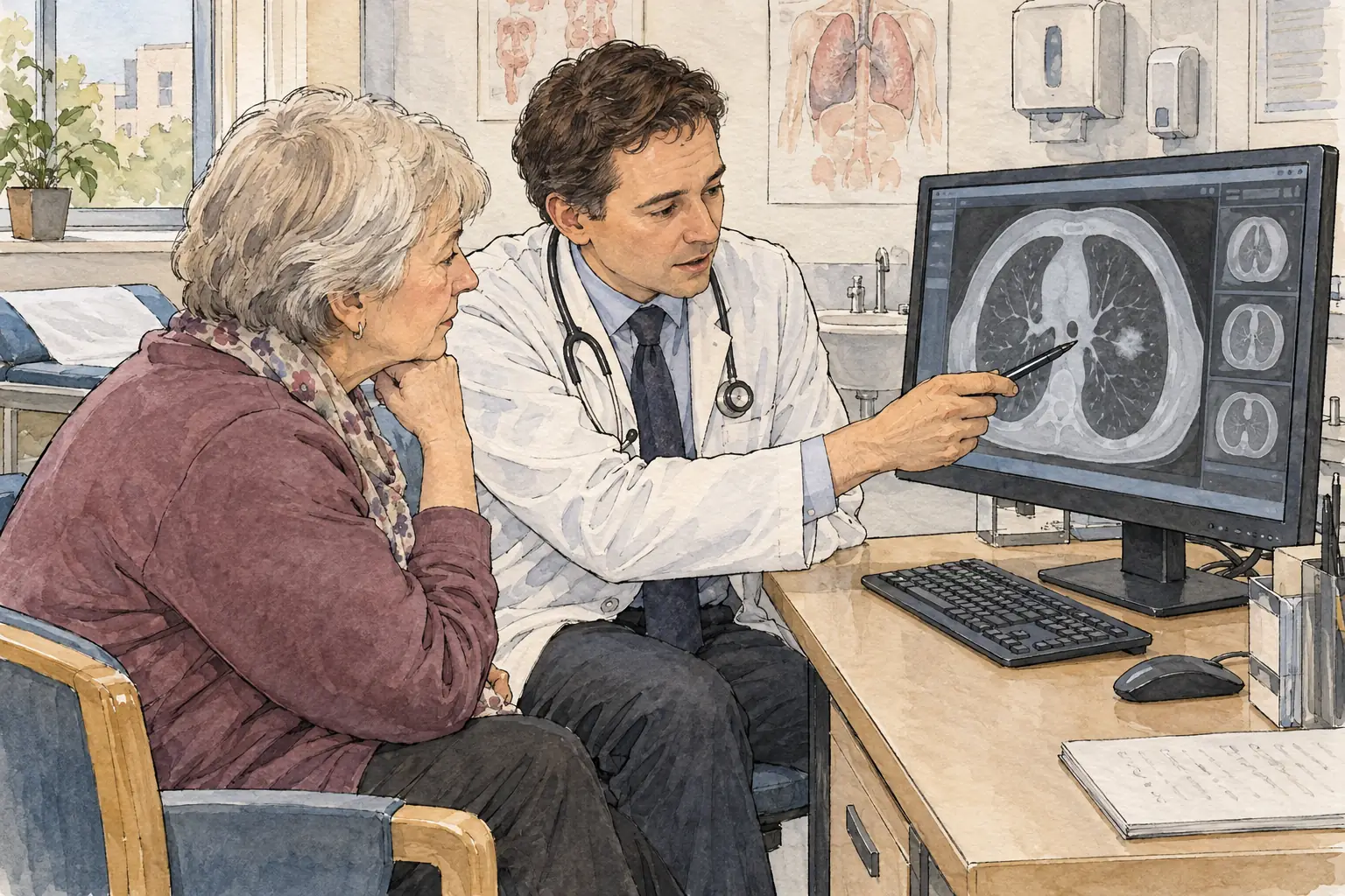 CT scans give high-resolution images that can reveal tiny lung tumours at an earlier stage.