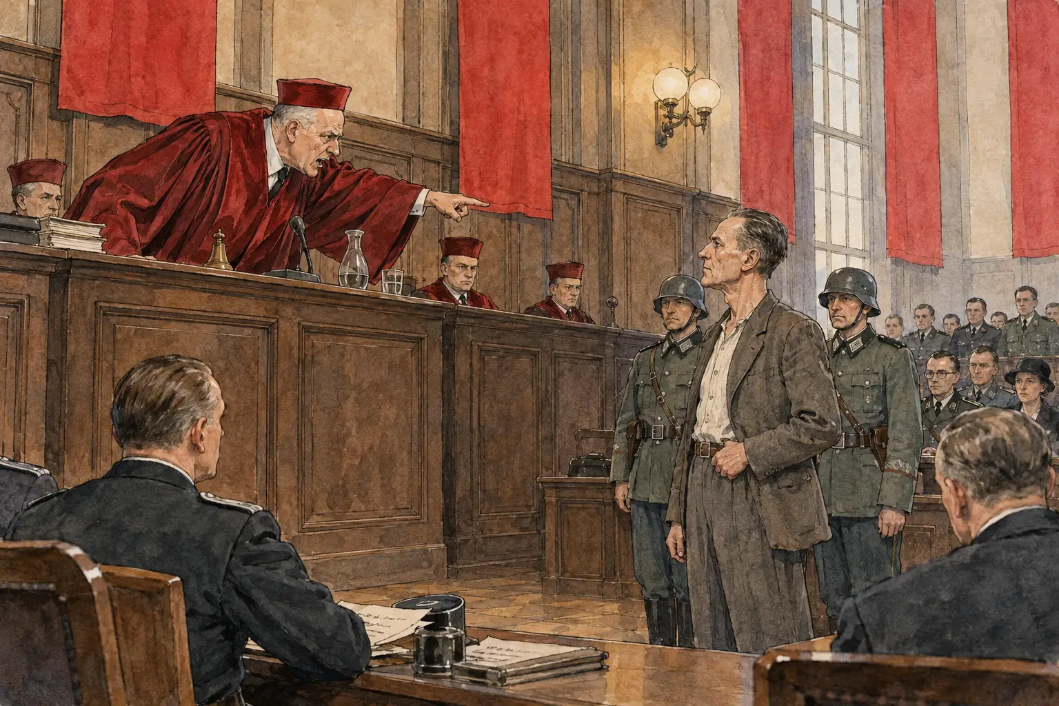 The People's Court, set up in 1934, tried treason and other political crimes, and there was no appeal against its verdicts.