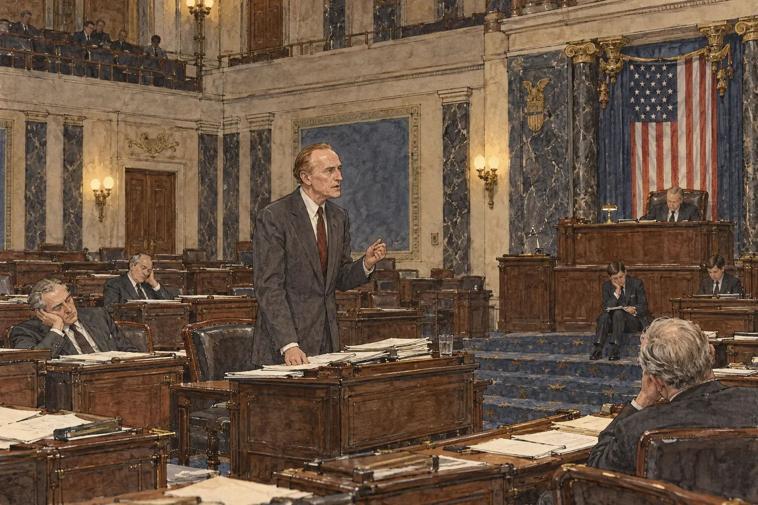 Senator Strom Thurmond spoke against the bill for more than 24 hours in August 1957, then the longest speech in Senate history, but the Act passed in a weakened form.