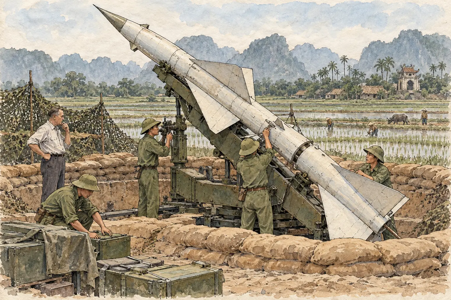 The Soviet Union supplied surface-to-air missiles, with advisers to train the crews, to defend North Vietnam against US bombing