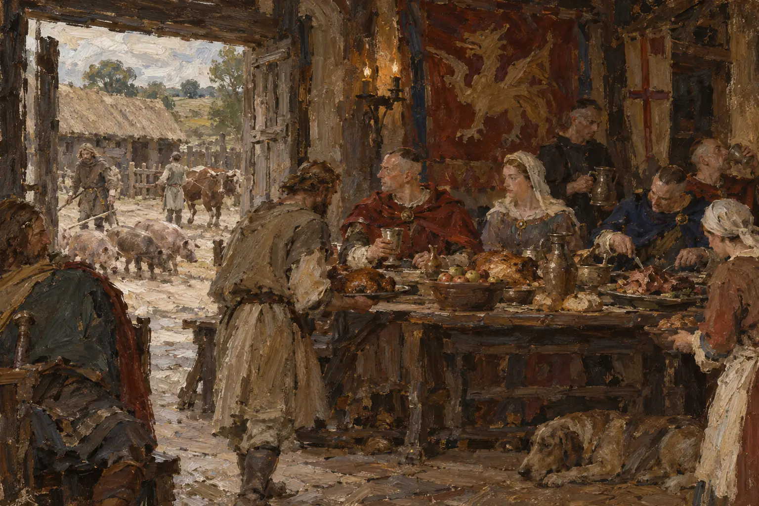 Norman French became the language of the court and the aristocracy, while the English people who served them went on speaking English.