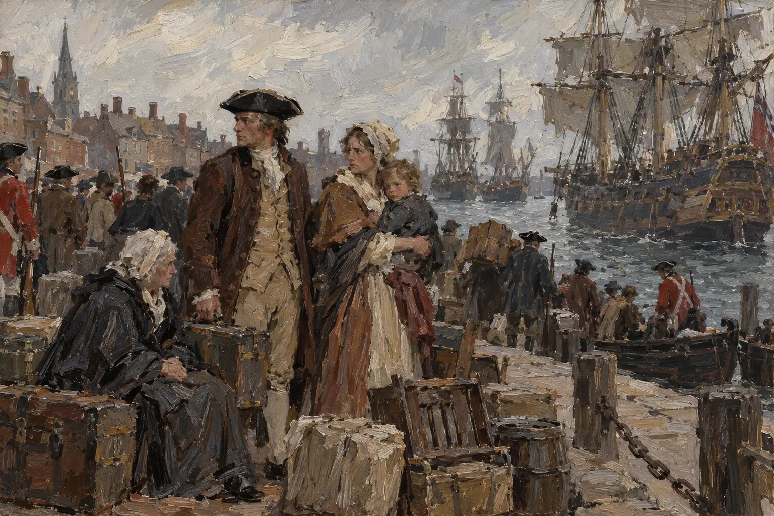 After the war tens of thousands of Loyalists left for Canada or Britain, losing their homes and property