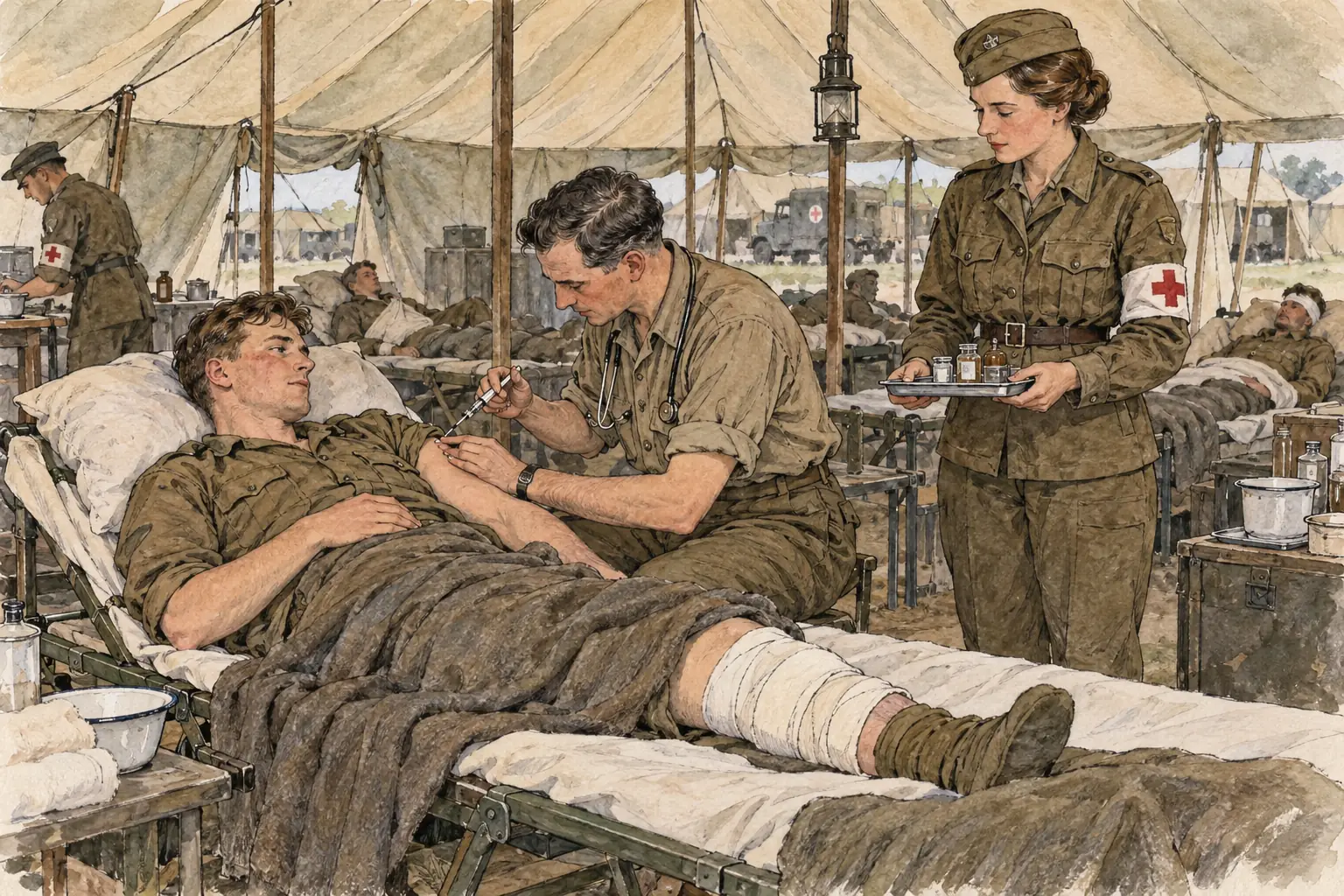 By 1944 there was enough penicillin to treat Allied troops wounded after the D-Day landings.