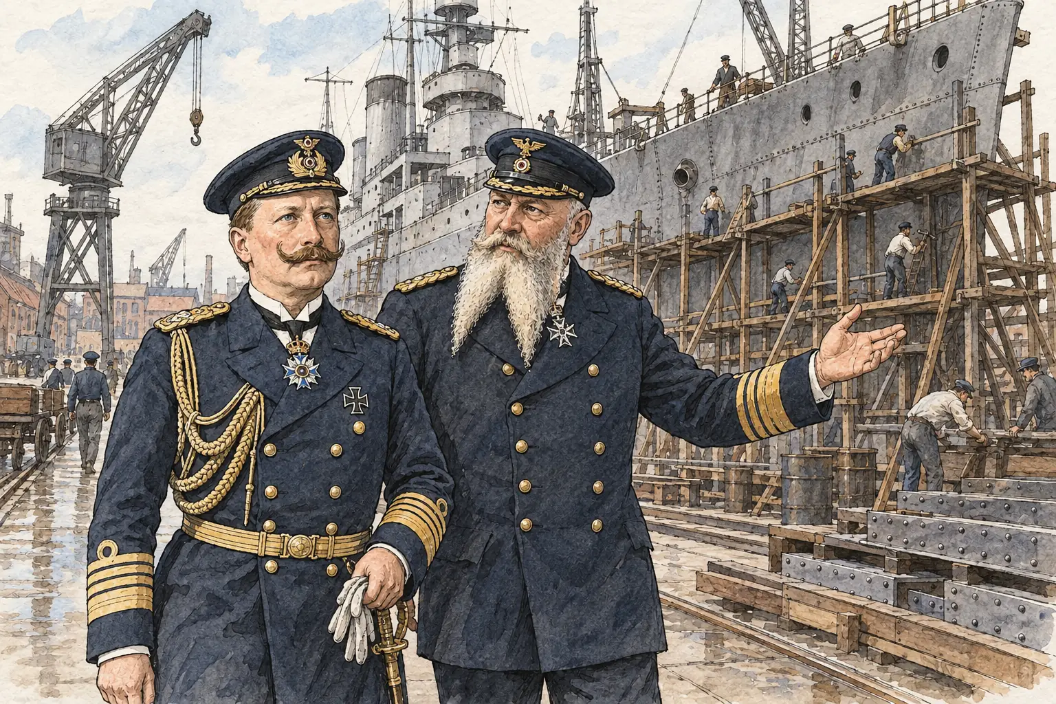 Admiral Tirpitz's Navy Laws of 1898 and 1900 set out to build a battle fleet that could challenge Britain's navy.