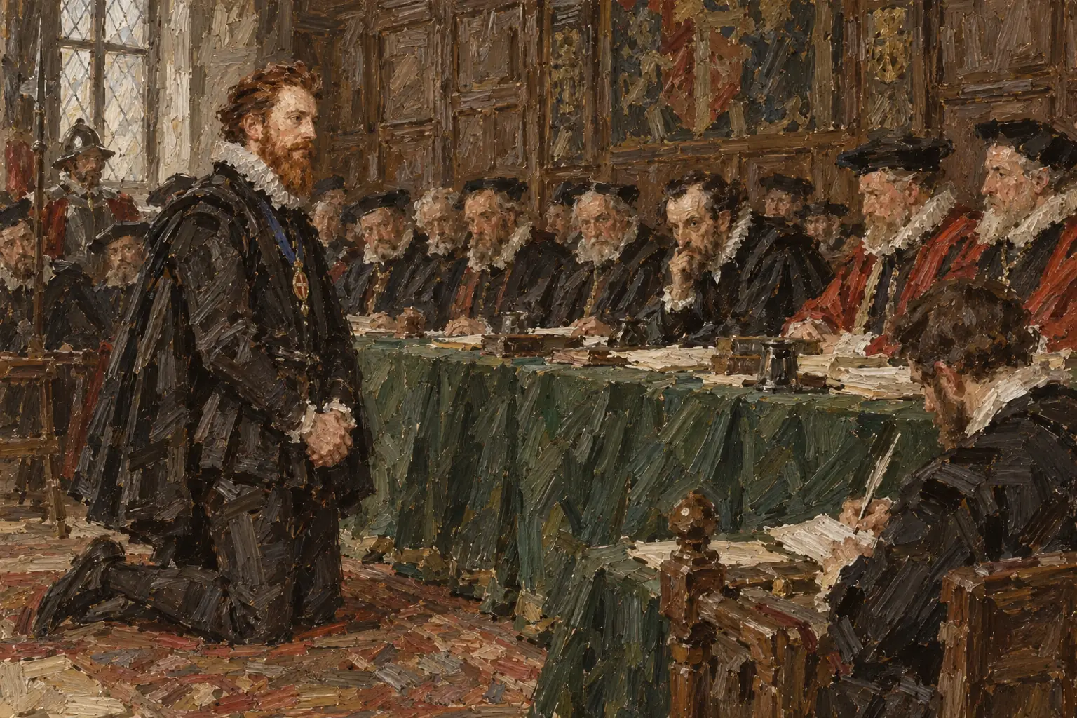 A special hearing in June 1600 suspended Essex from the Privy Council and his offices and confined him to his house.