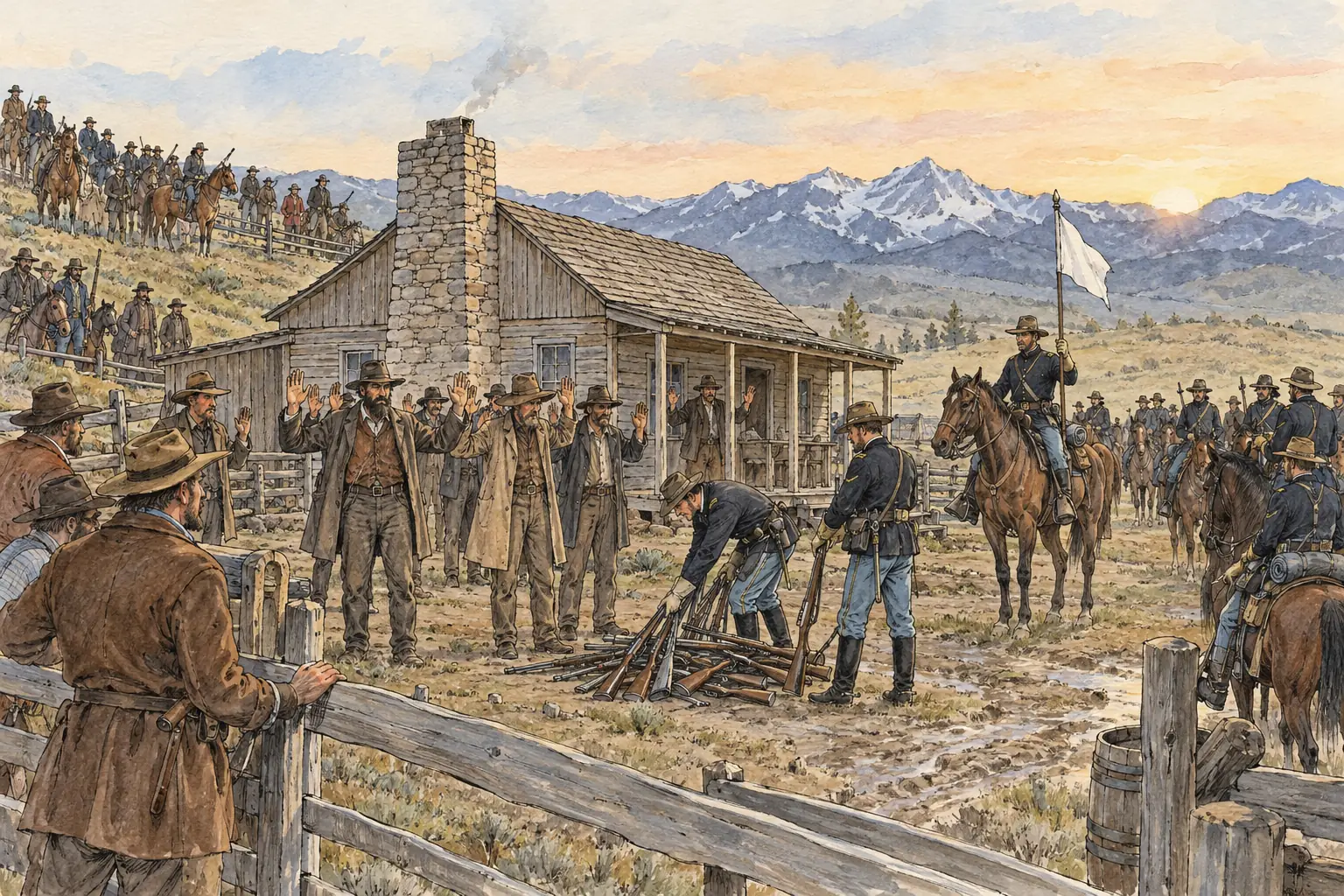 US cavalry took the invaders into custody on 13 April 1892, saving them from the posse, and the charges against them were later dropped.