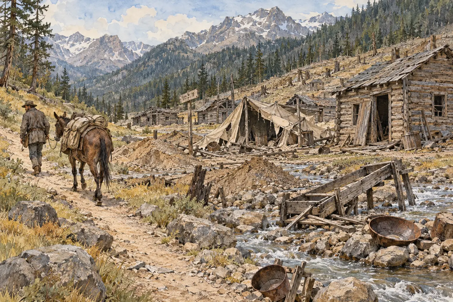 When the gold ran out, many mining camps were abandoned almost as quickly as they had grown, leaving ghost towns.