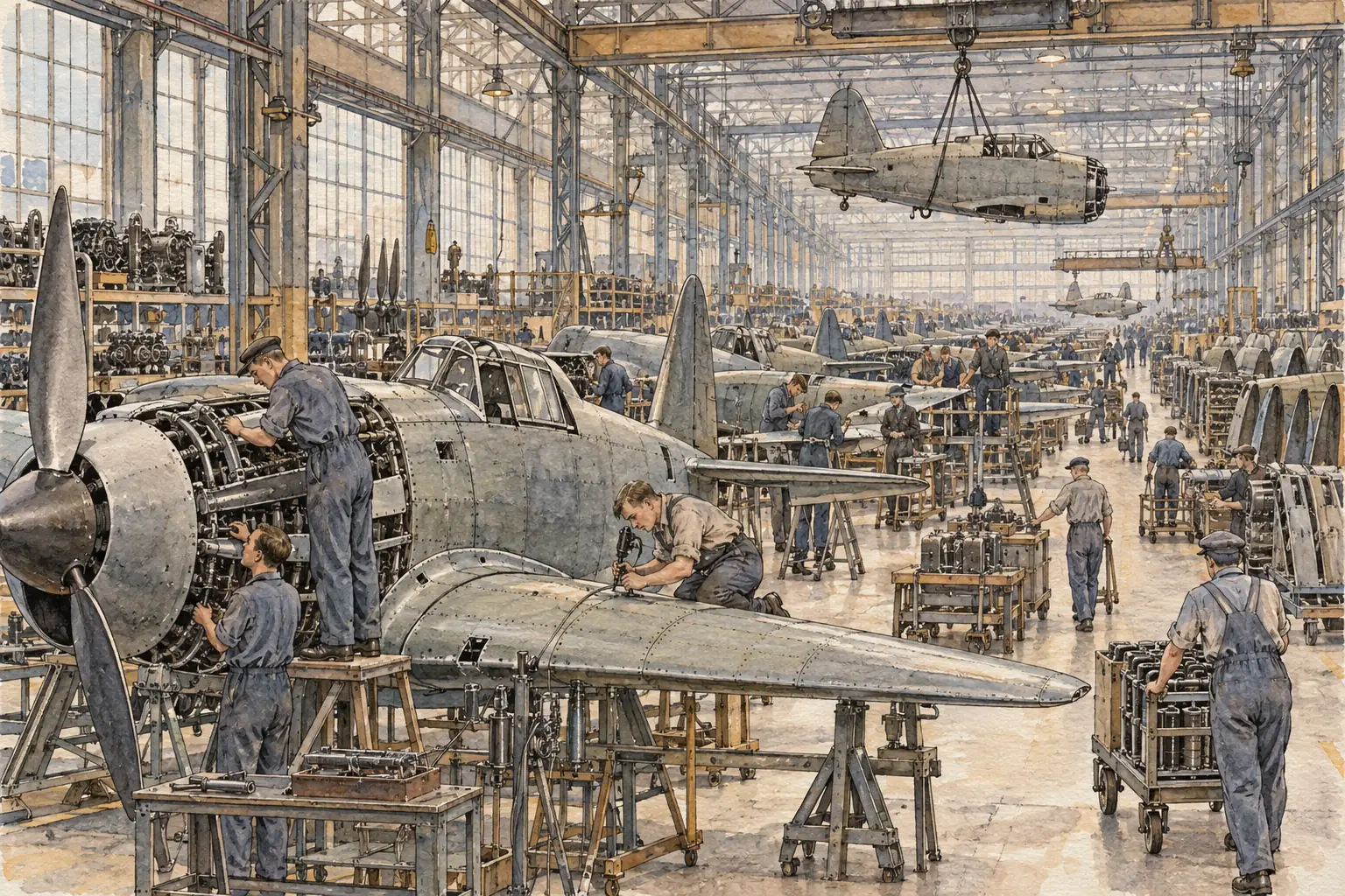 Open rearmament created jobs in factories building weapons, vehicles and aircraft