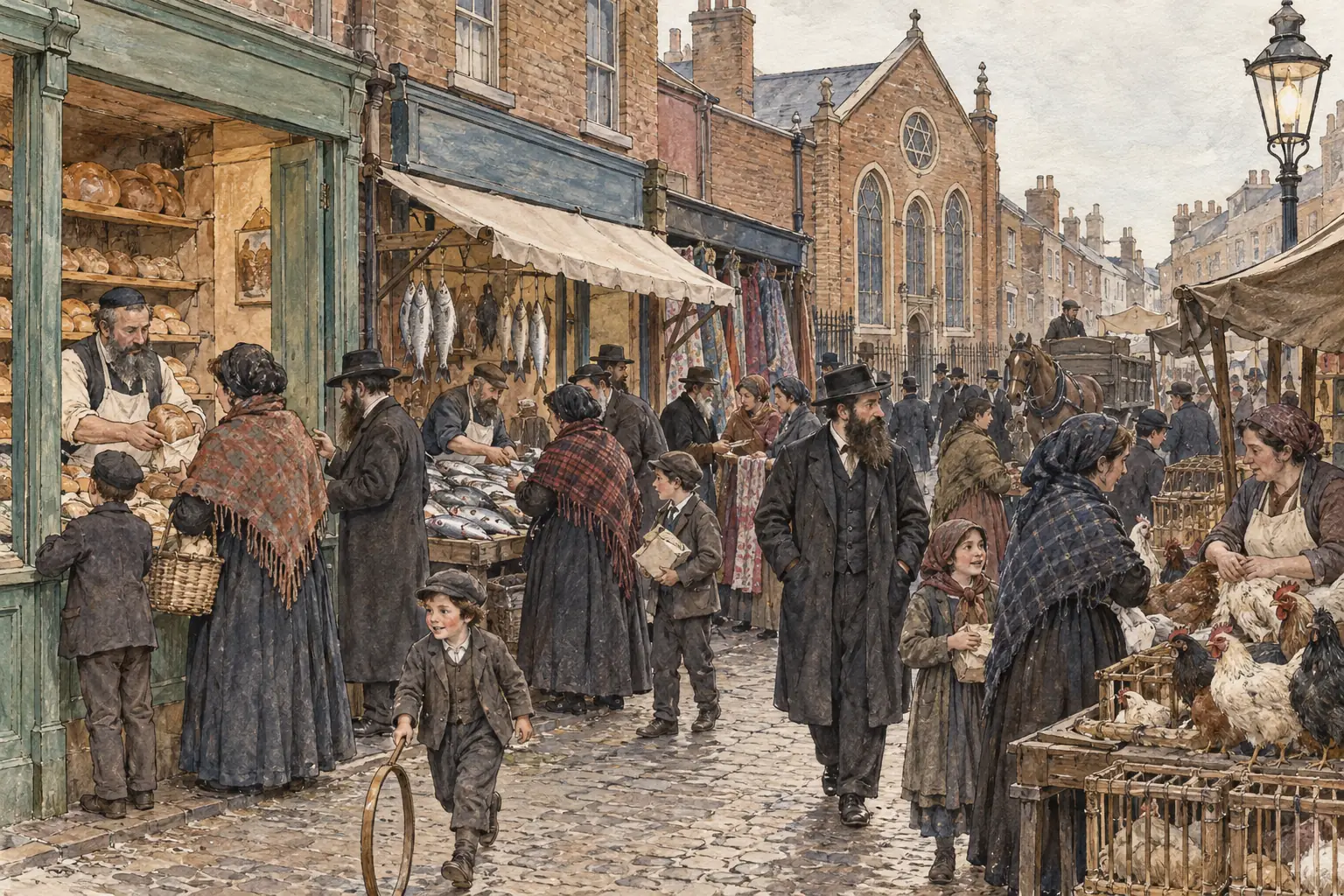 By the late 1880s streets such as Wentworth Street had Jewish shops, markets and synagogues