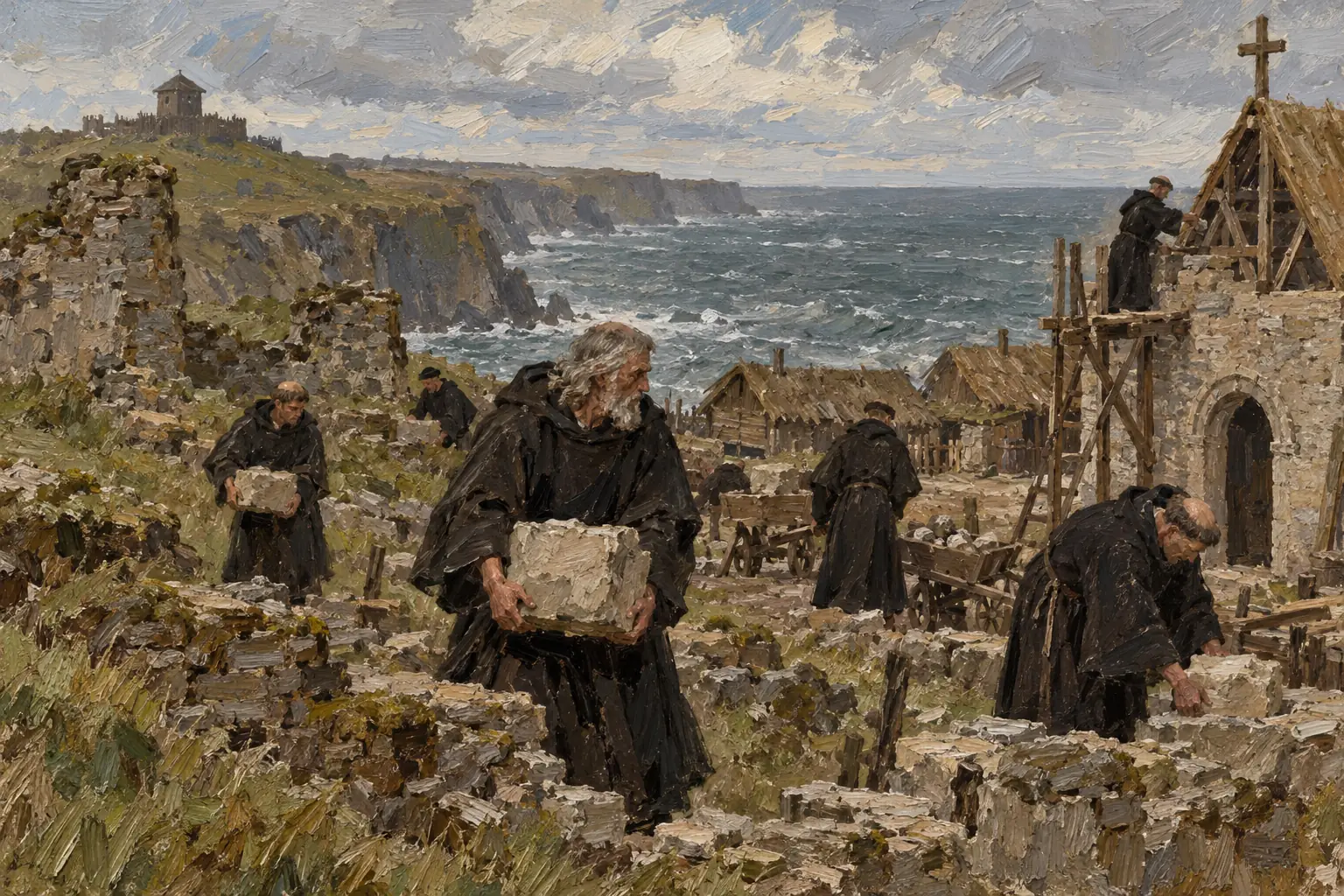 In the decades after the Conquest, monks refounded monasteries in the North, such as Whitby.