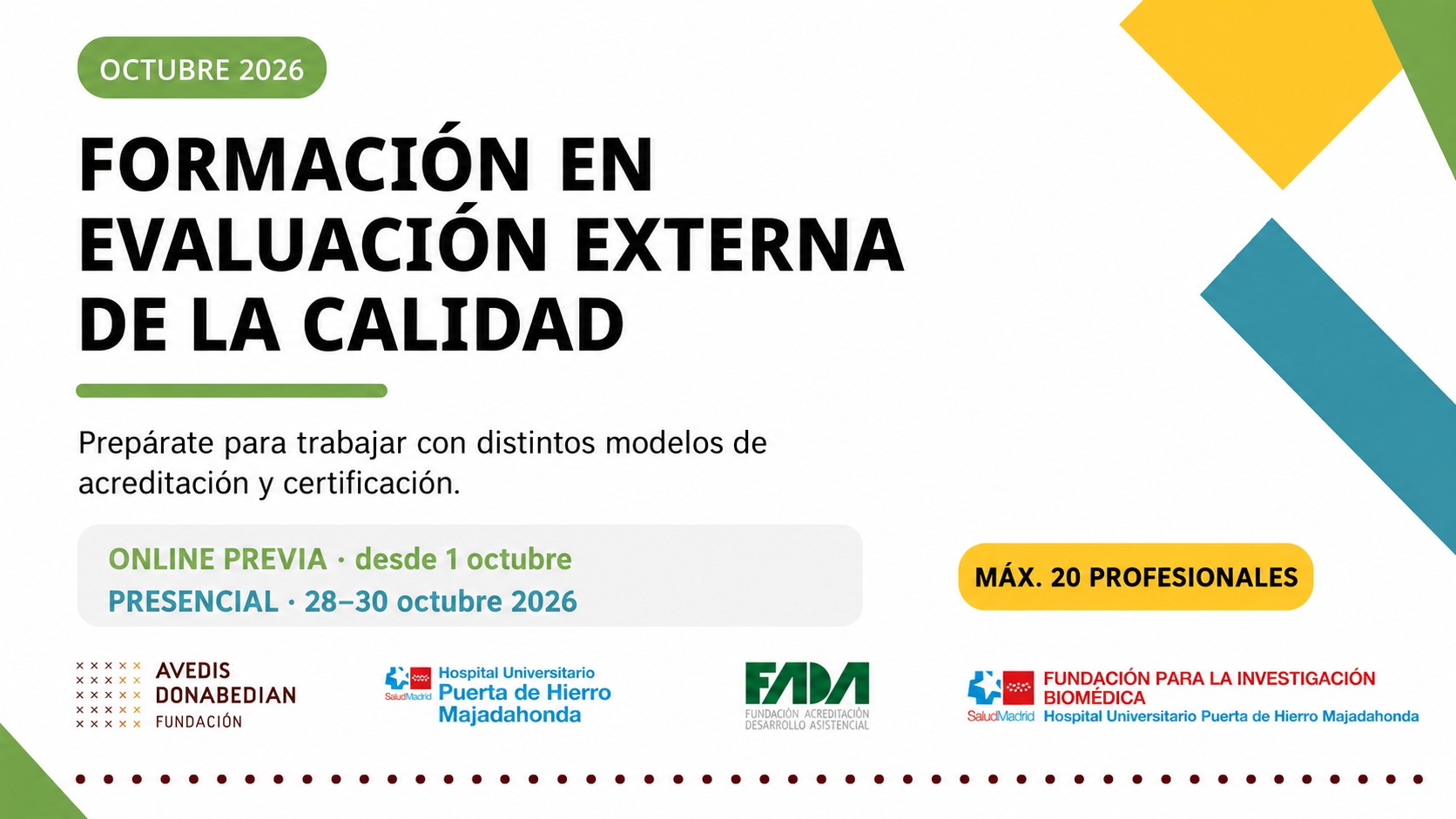 Nueva formación en evaluación externa de la calidad: inscripciones abiertas