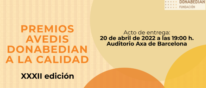 Programa y enlaces de la entrega de los Premios Avedis Donabedian a la Calidad 2022