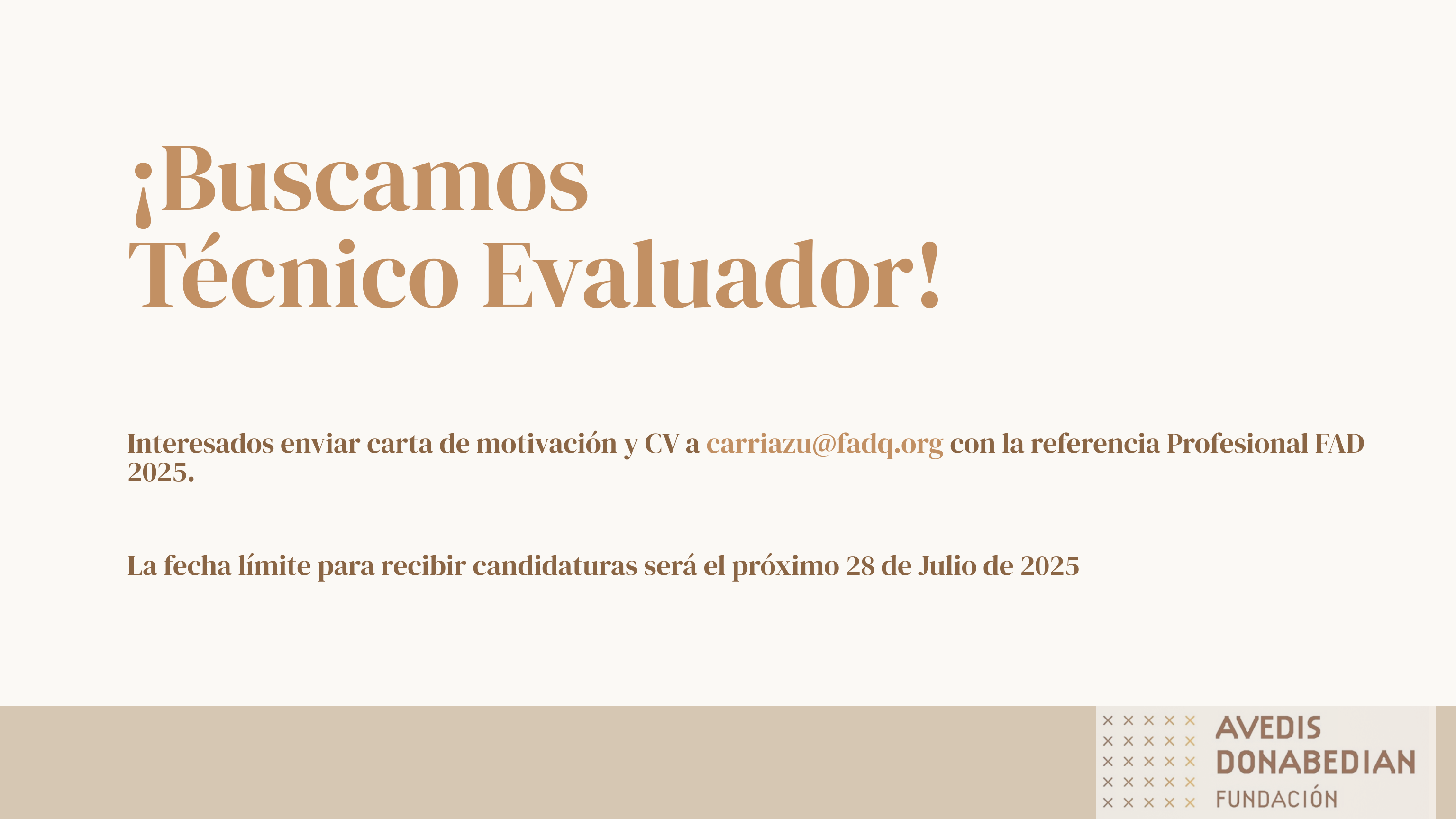 ¡Buscamos Técnico Evaluador!