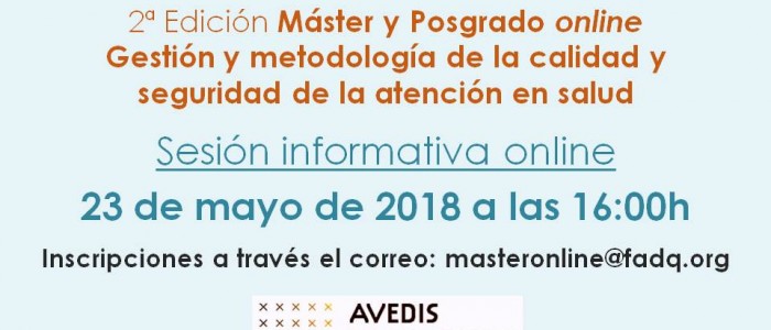 23 mayo: sesión informativa online del Máster y del Diploma de Posgrado