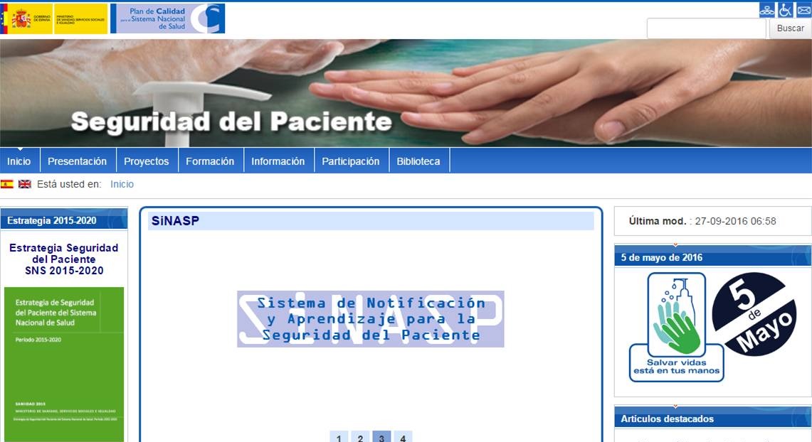Apoyo al mantenimiento y consolidación del Sistema de Notificación y Aprendizaje para la Seguridad del Paciente (SiNASP)
