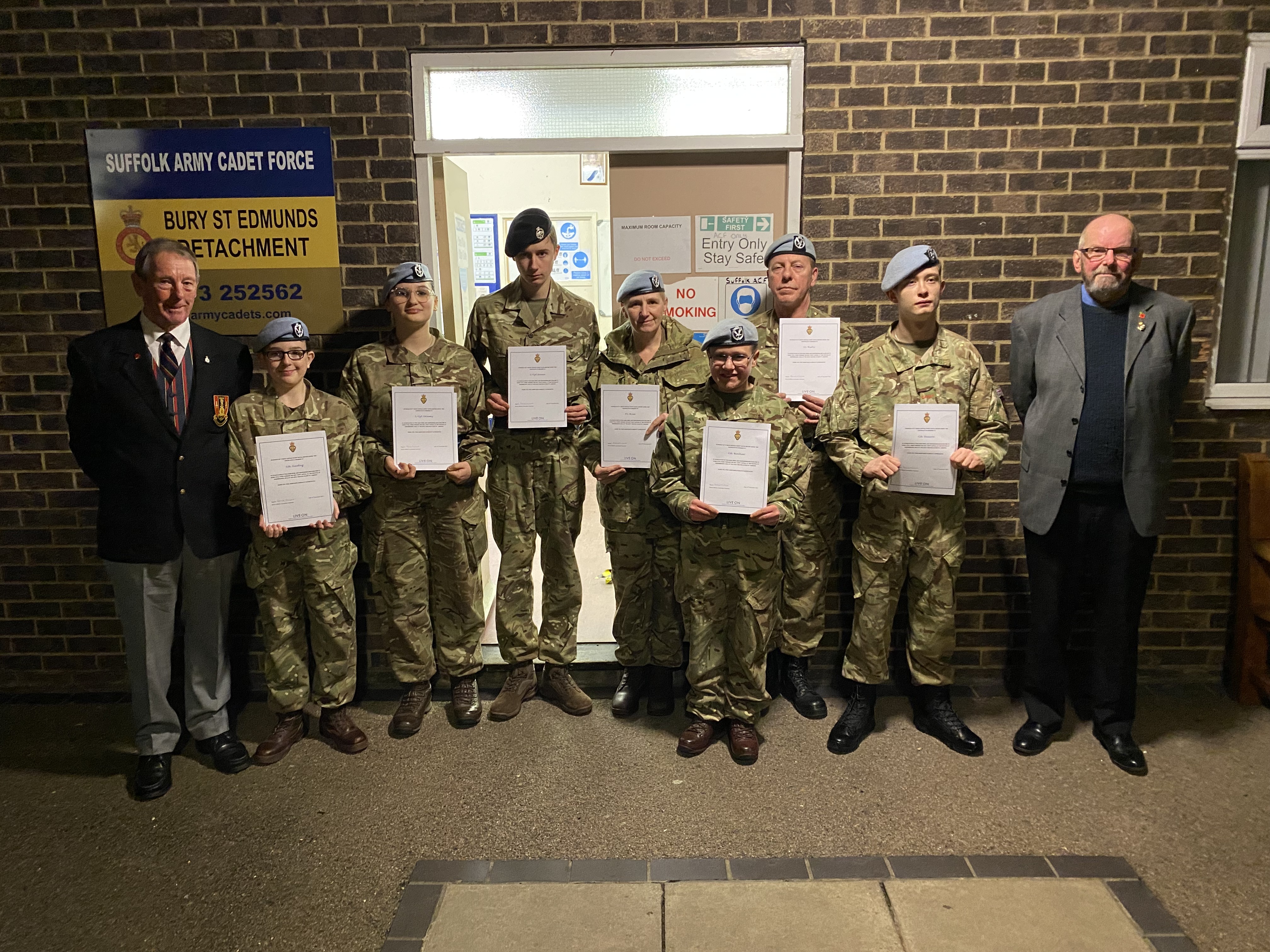 Royal British Legion presented certificates of appreciation