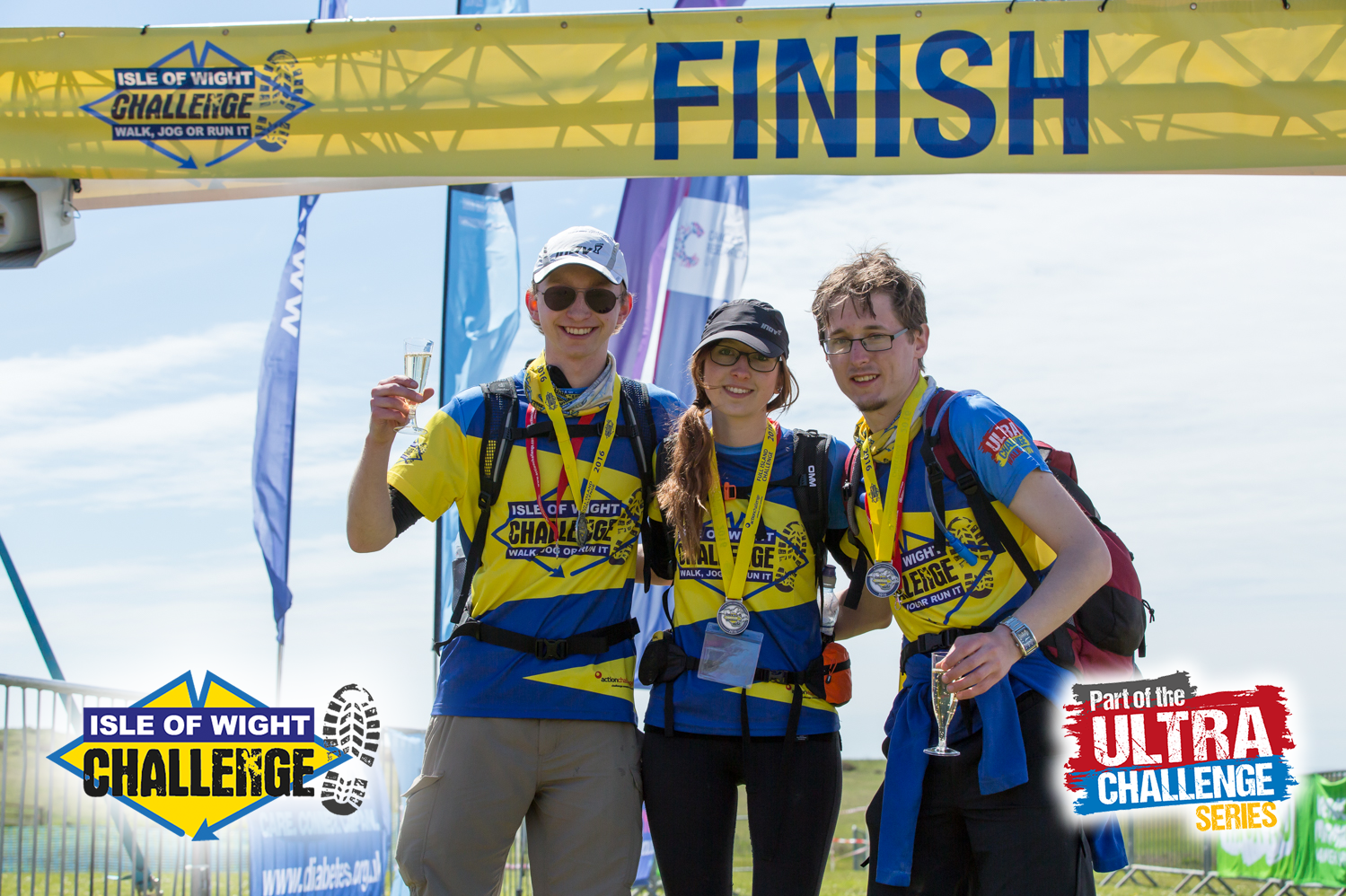3 walkers at the finish