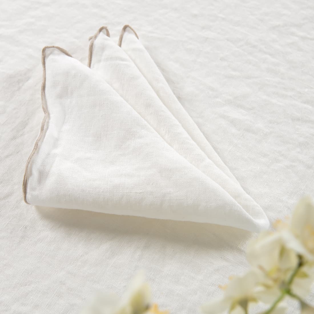 white linen napkin washed
