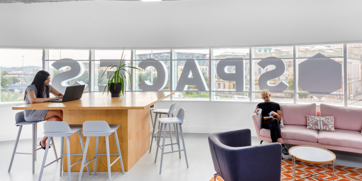 Coworking lounge with bar seating at Tay House