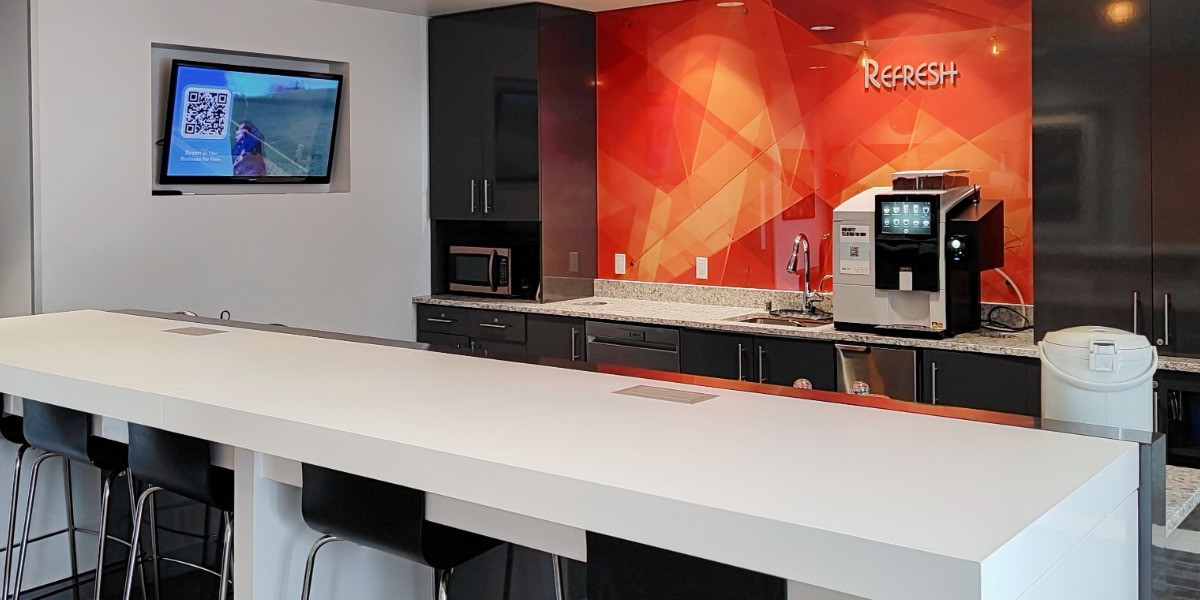 Kitchen and breakout bar at Regus NW Leary Way, Ballard