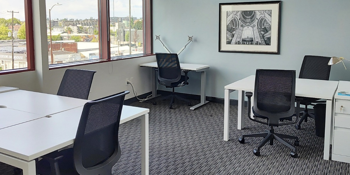 Team office with window views at Regus NW Leary Way, Seattle