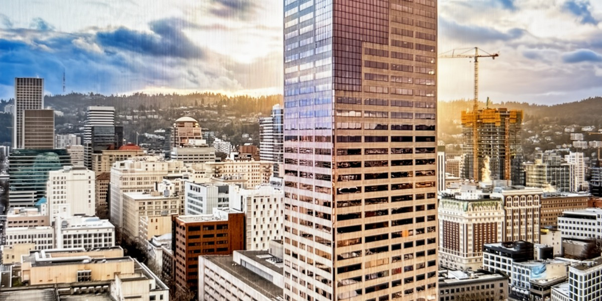 US Bancorp Tower rising above downtown Portland