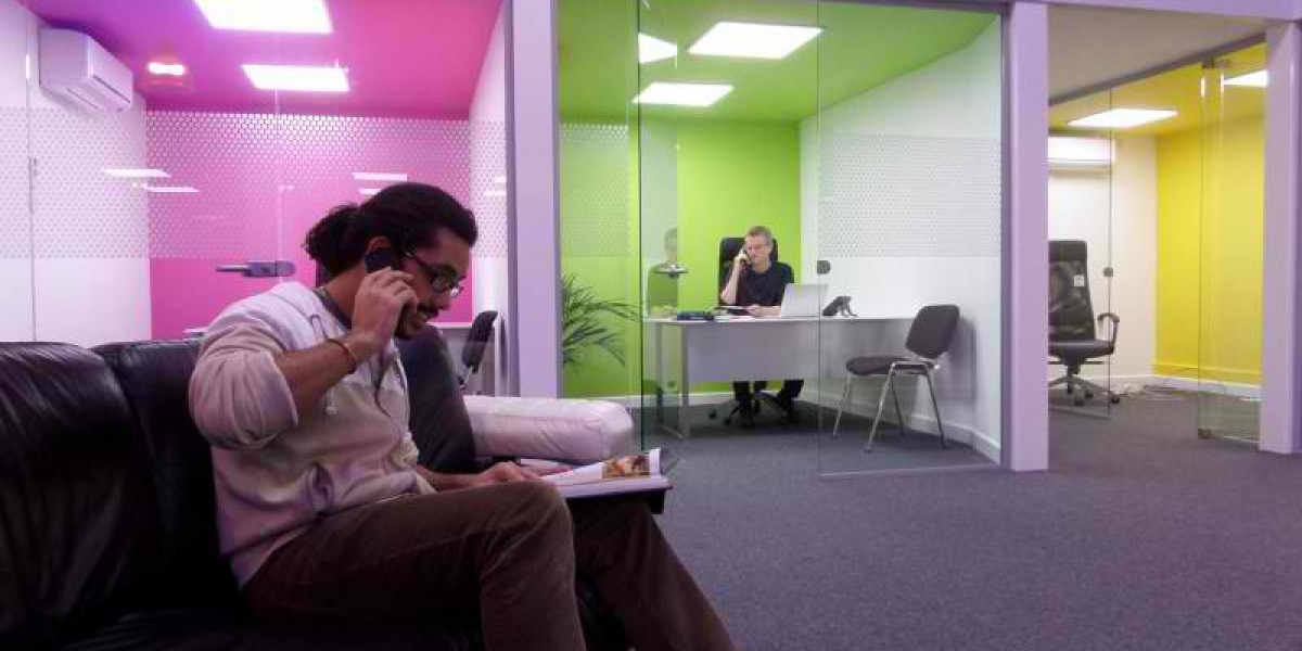 Glass-fronted private offices at Barnstaple Work Hub, Design Space