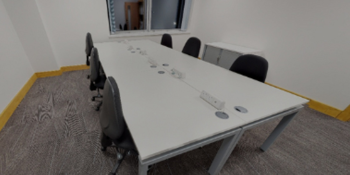 Bench desks in a team office at Cranfield Eagle Lab