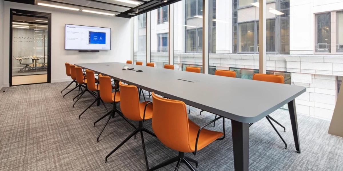 Meeting room at Industrious 70 St Mary Axe