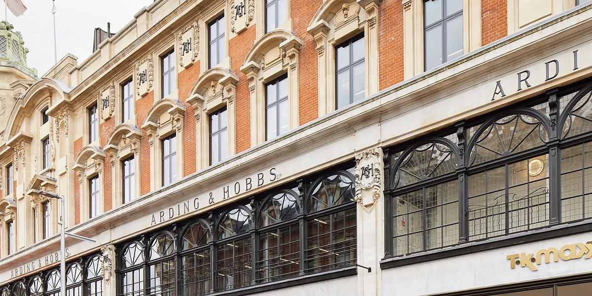 Arding & Hobbs building, home of x+why, opposite Clapham Junction station