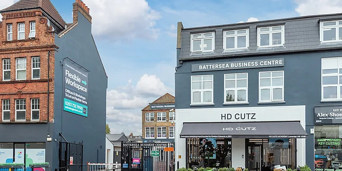 Battersea Business Centre entrance on Lavender Hill, Battersea SW11