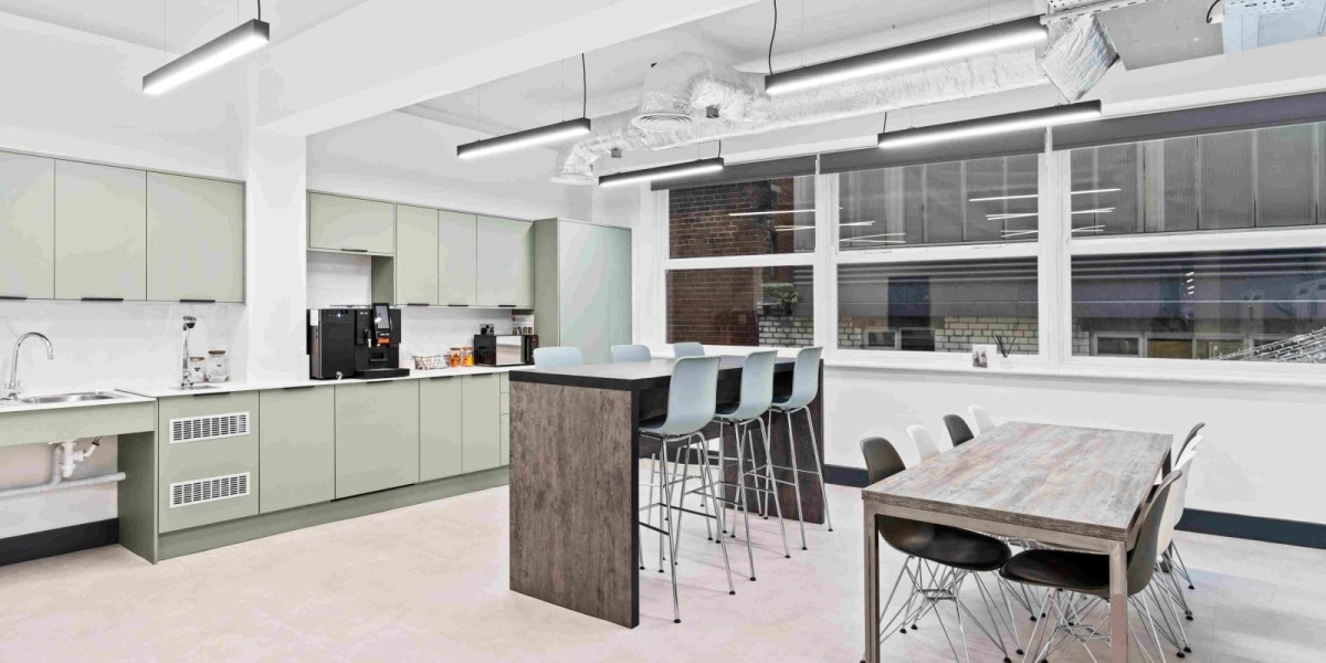 Kitchen area at office space in Newcastle