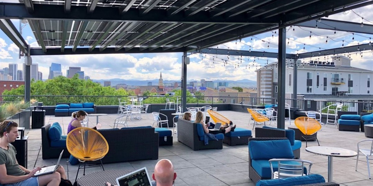 Relaxing outdoor area at Enterprise Coworking RiNo near Curtis Park, Denver