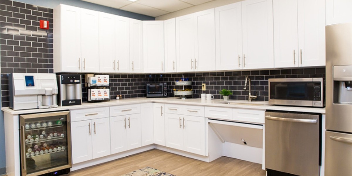 Beautiful kitchen space at Office Evolution in Clark