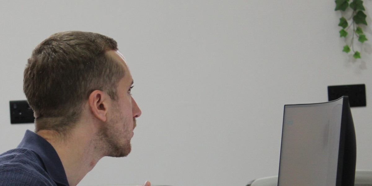 Member working at a desk in the Workshop coworking space, Ampthill