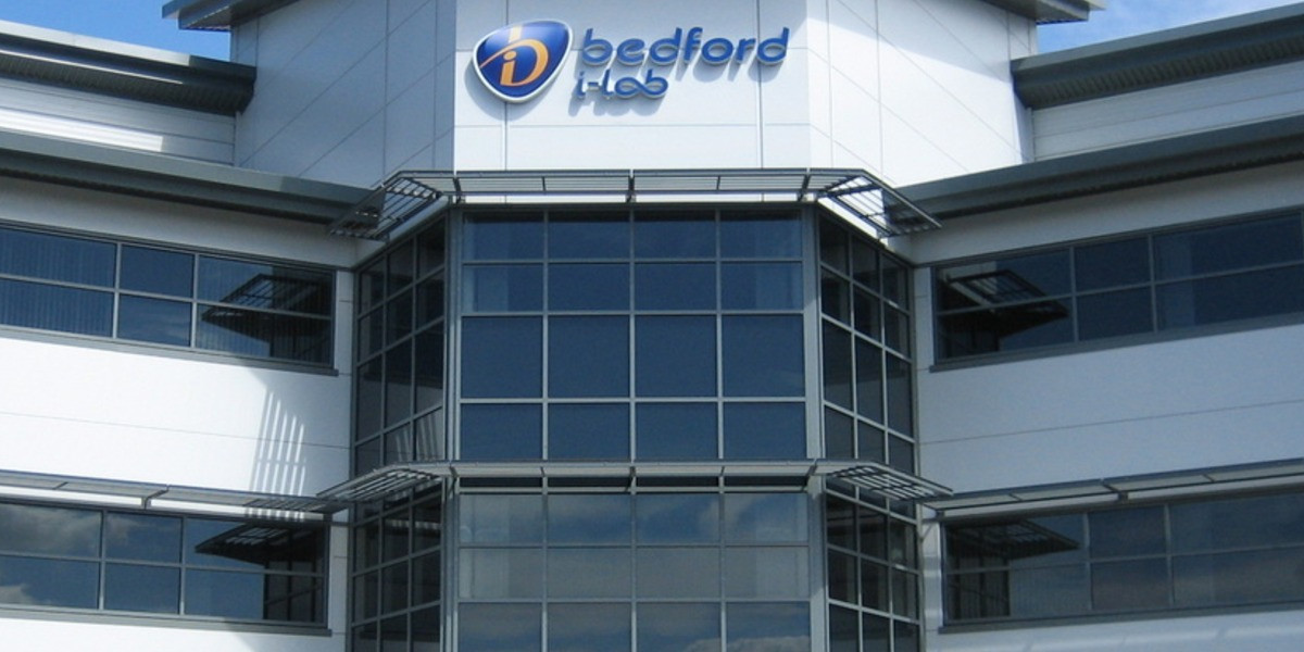 Bedford i-lab innovation centre on Stannard Way, Priory Business Park, Bedford