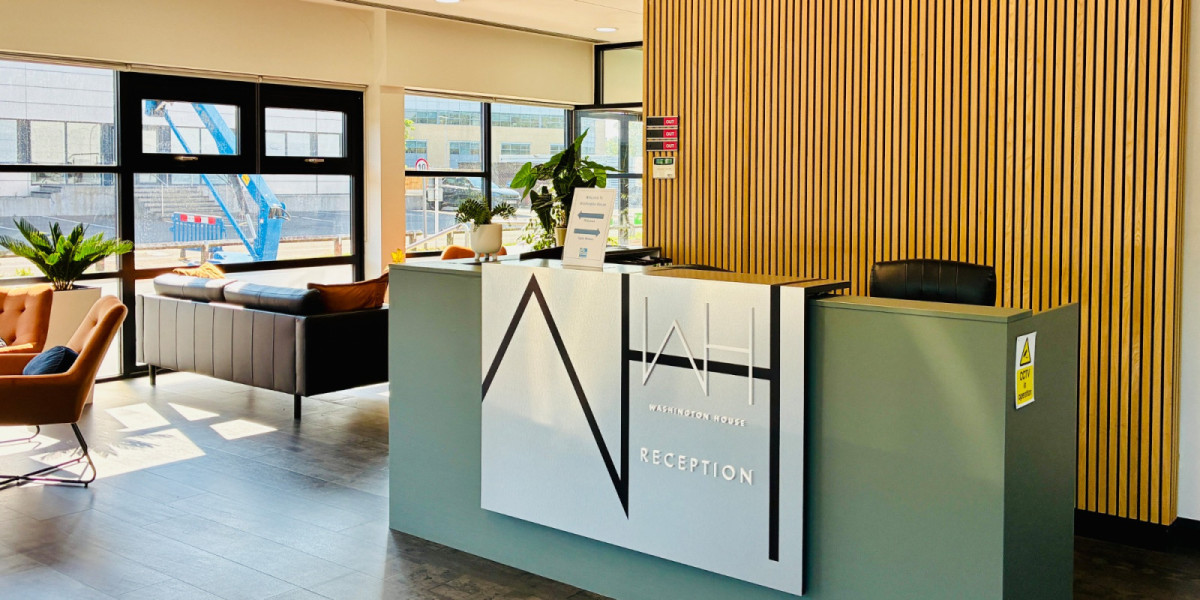 Reception desk and lounge seating at UBC Warrington Birchwood