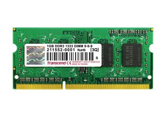 Transcend - 1GB - DDR3 - 1333MHz - SO DIMM 204-PIN