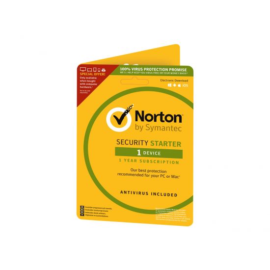 Norton Security Starter (v. 3.0) - abonnementskort (1 år) - 1 enhed
