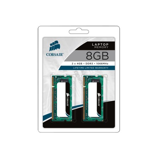 CORSAIR - 8GB: 2x4GB - DDR3 - 1066MHz - SO DIMM 204-PIN
