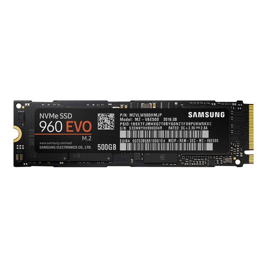 Samsung 960 EVO MZ-V6E500BW - 500GB - PCI Express 3.0 x4 (NVMe) - M.2 Card