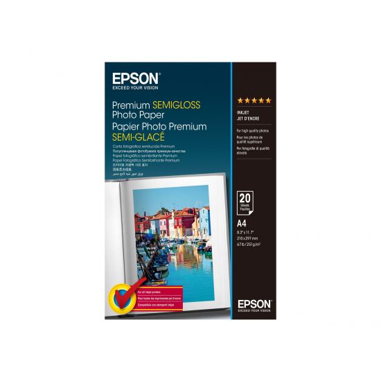 Epson Premium Semigloss Photo Paper - fotopapir - 20 ark - A4