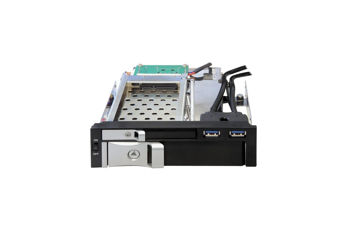DeLOCK 5.25 Mobile Rack for 1 x 2.5 + 1 x 3.5 SATA HDD + 2 x USB 3.0 Ports