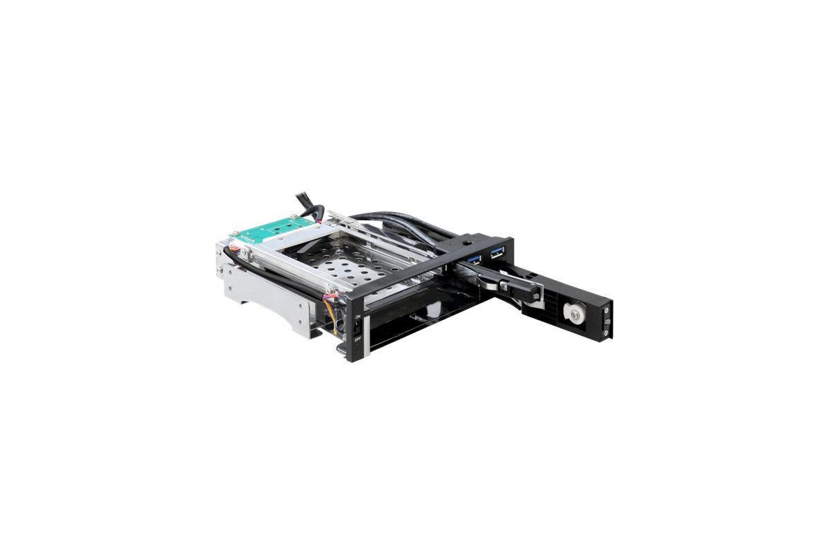 DeLOCK 5.25 Mobile Rack for 1 x 2.5 + 1 x 3.5 SATA HDD + 2 x USB 3.0 Ports
